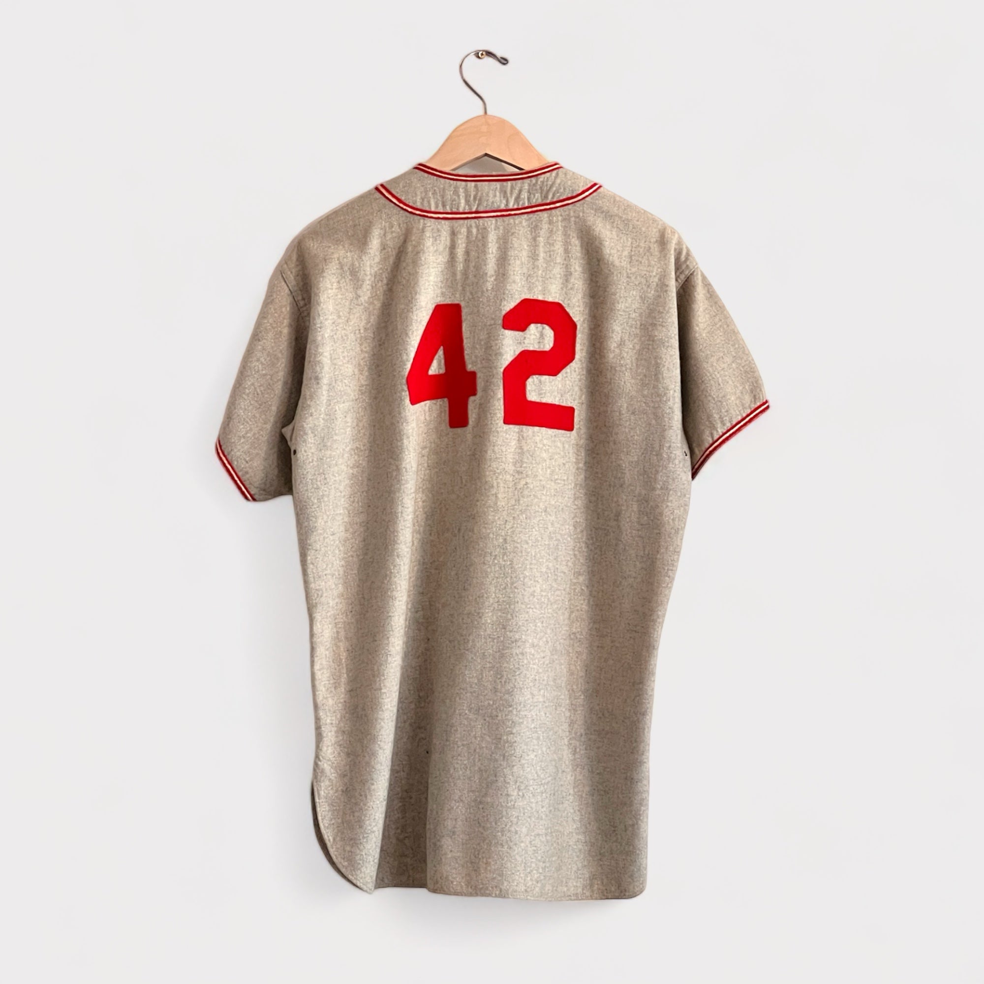 1950s Rawlings Wool “Union Red Hawks” Baseball Jersey