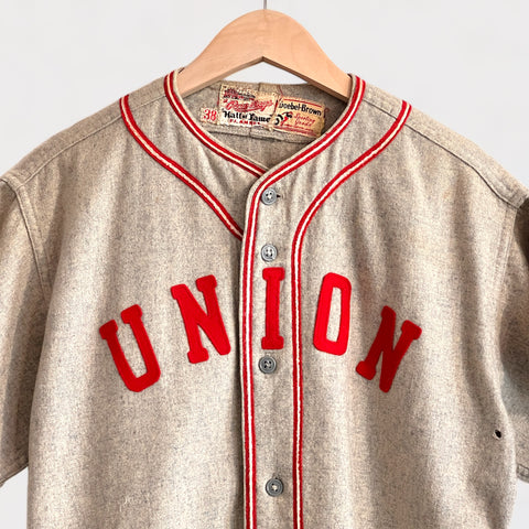 1950s Rawlings Wool “Union Red Hawks” Baseball Jersey